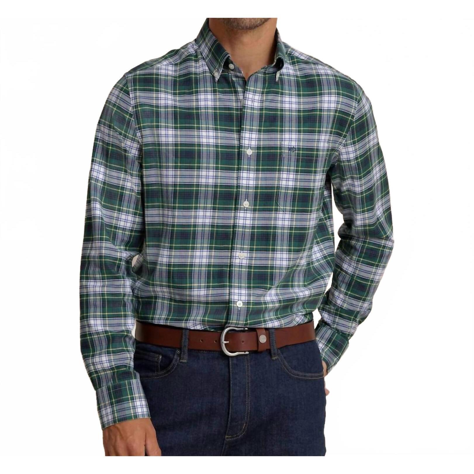 New Southern Tide Gordon Tartan Skipjack Sport Shirt In Salt Meadow